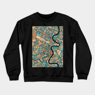 Winnipeg Map Pattern in Mid Century Pastel Crewneck Sweatshirt